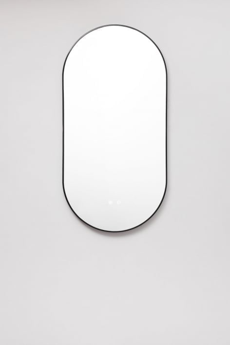 Oval wall mirror for bathroom with LED light and anti-fog (50x100 cm) Asteiro