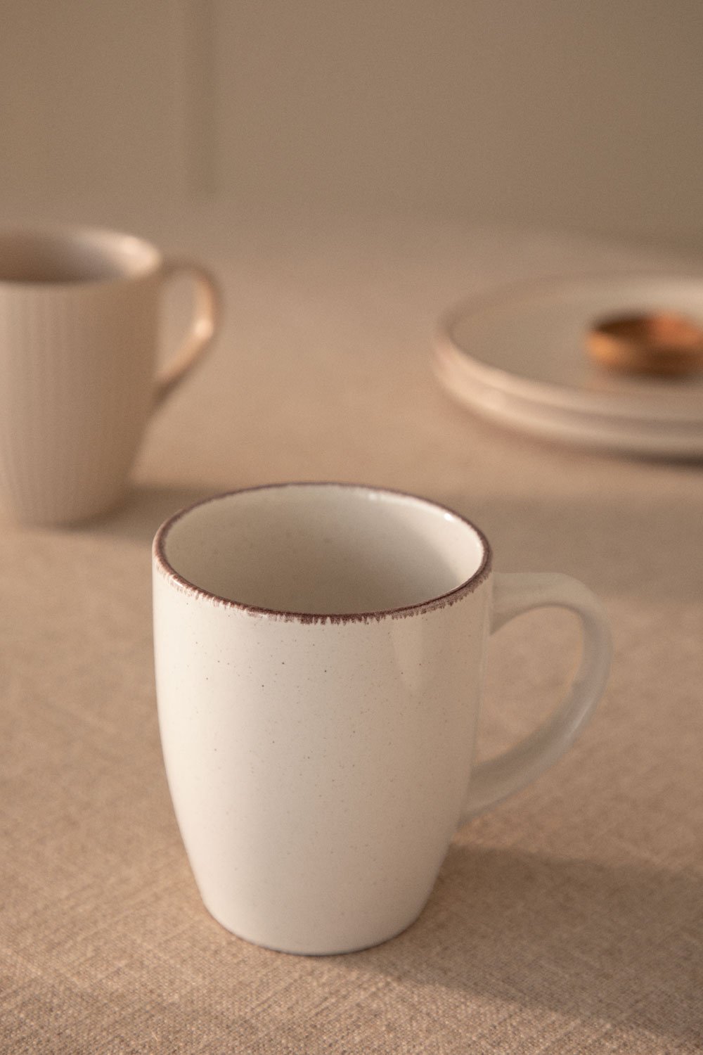 Pack of 2 Ronilena stoneware 34 cl coffee cups, gallery image 1