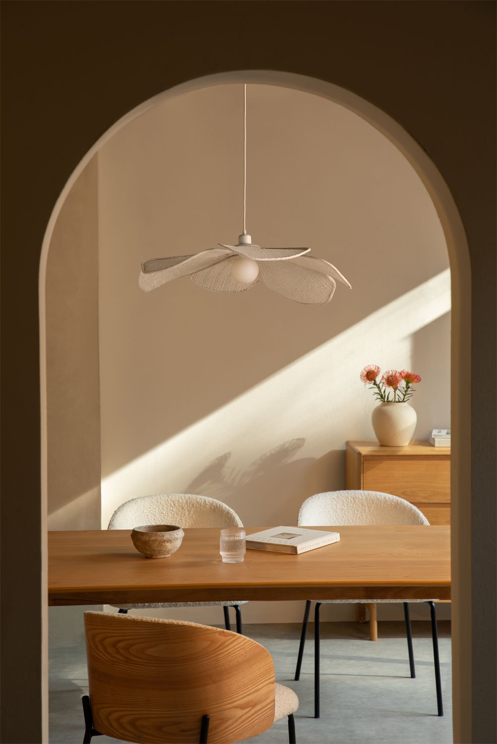 Benavid linen and cotton ceiling lamp, gallery image 1