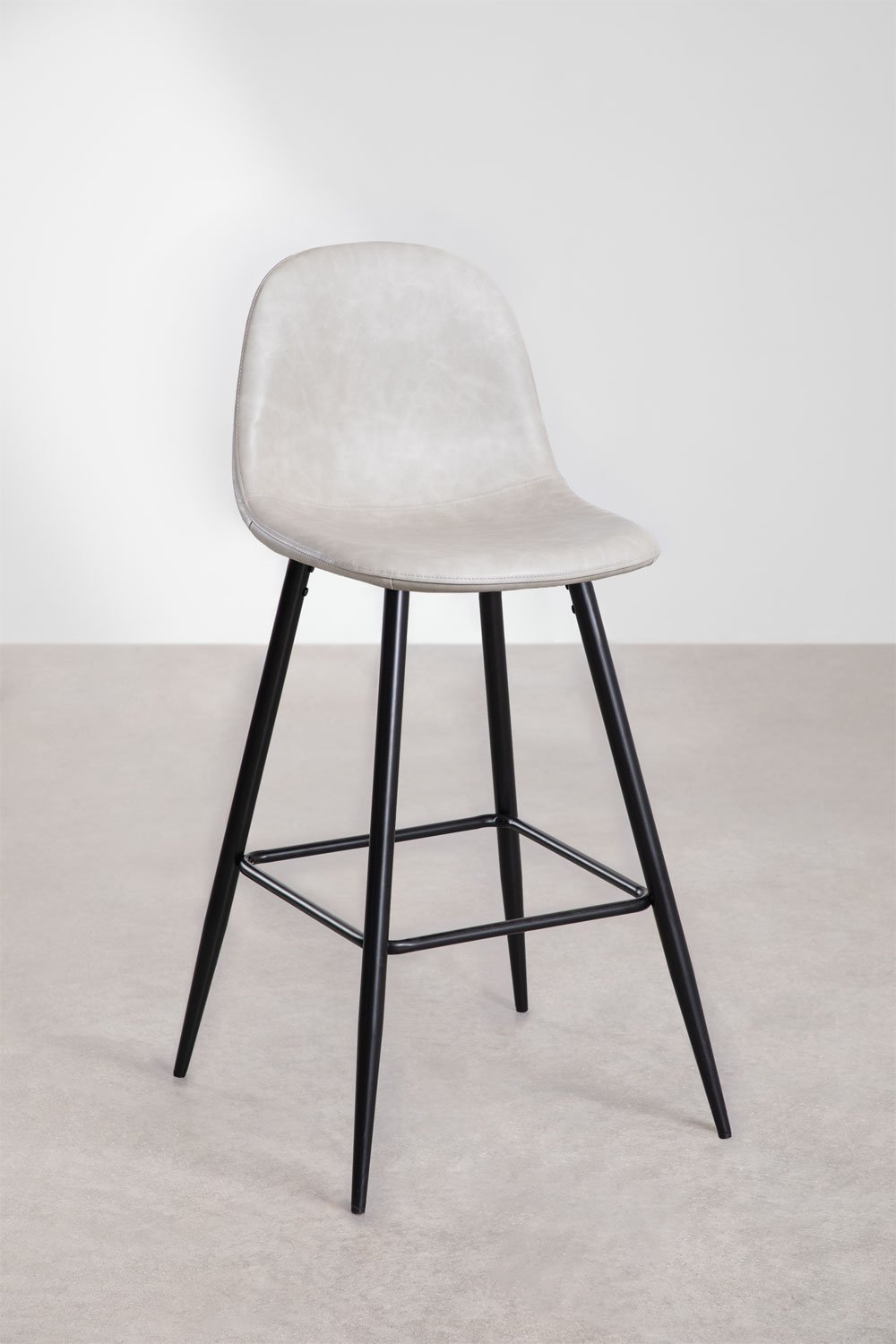 Pack of 2 high stools in Glamm faux leather, gallery image 1