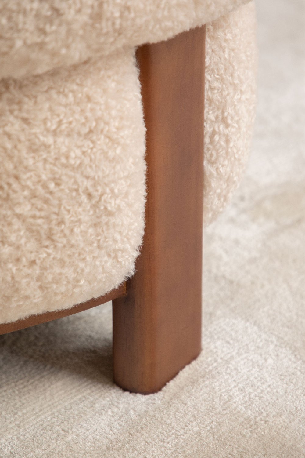 Eldred sheepskin and rubberwood armchair, gallery image 2