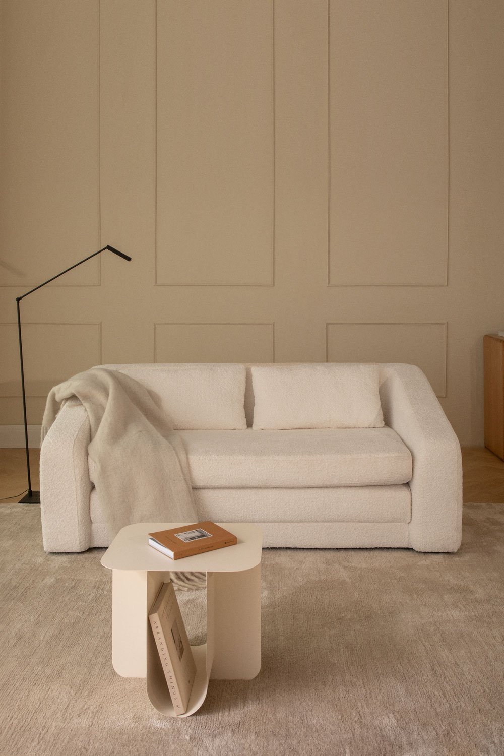 2-seater sofa bed in Dalila bouclé fabric, gallery image 1