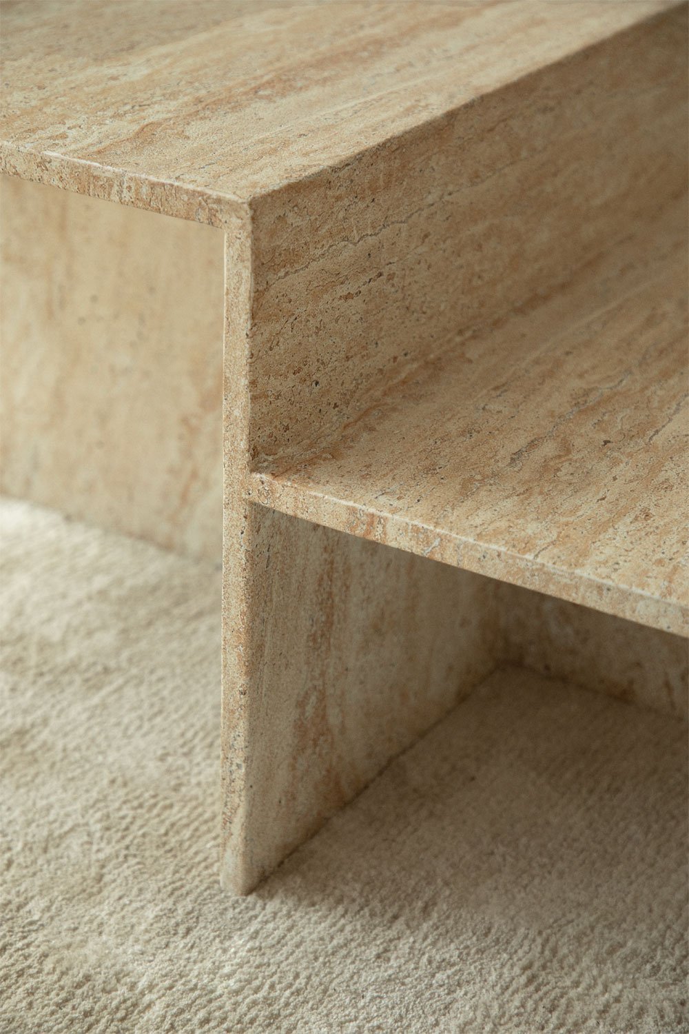 Jamari travertine look cement coffee table, gallery image 2