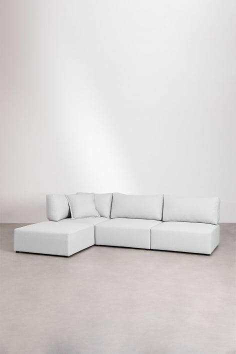 3-piece modular corner sofa with Kata pouf - Cream Beige