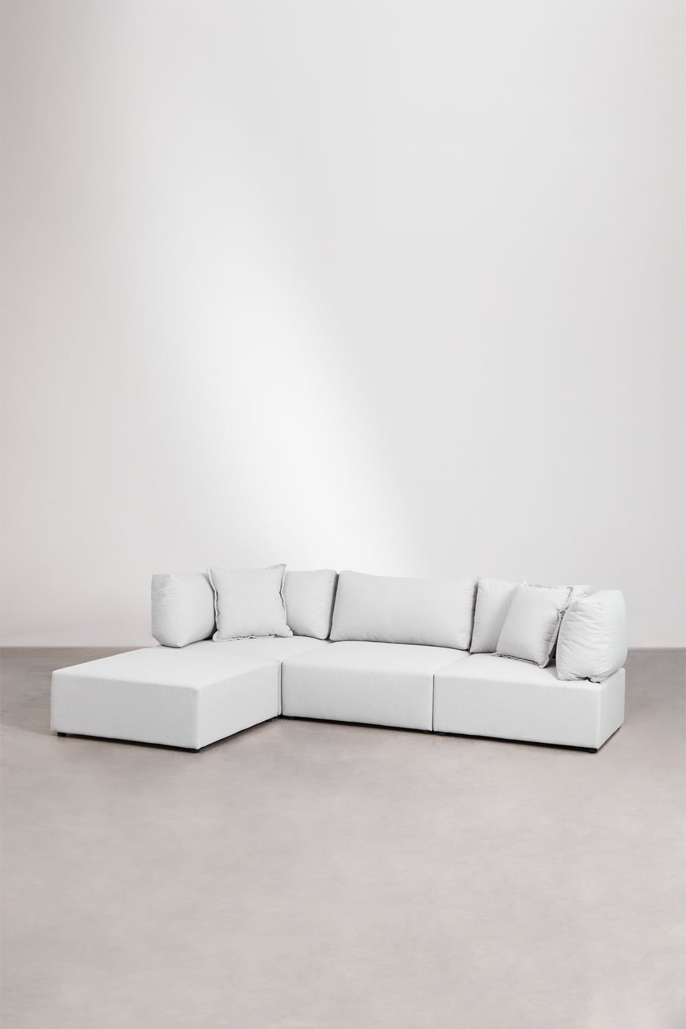 3-piece modular sofa with 2 corner chairs and Kata pouf, gallery image 1