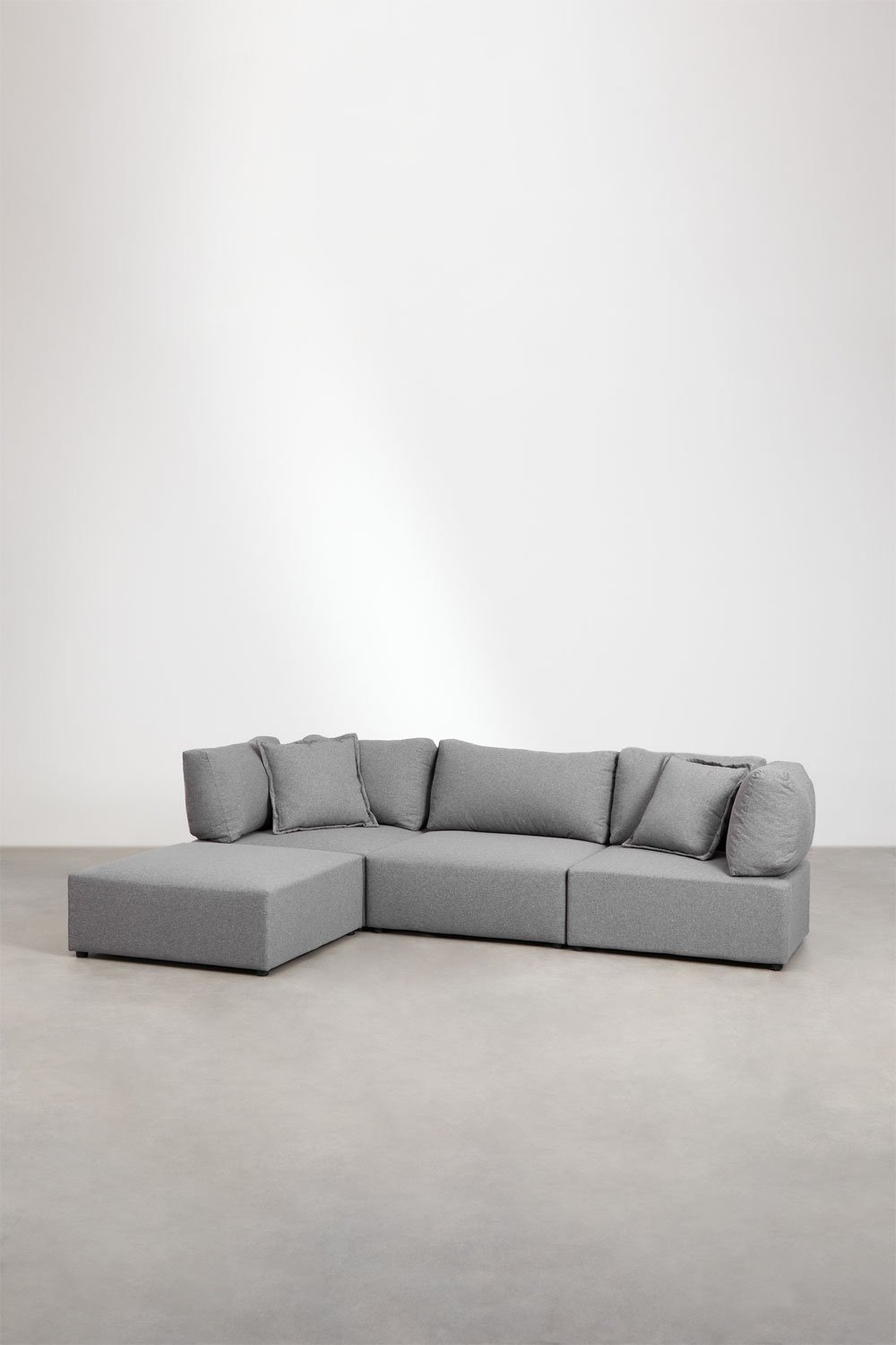 3-piece modular sofa with 2 corner chairs and Kata pouf, gallery image 1