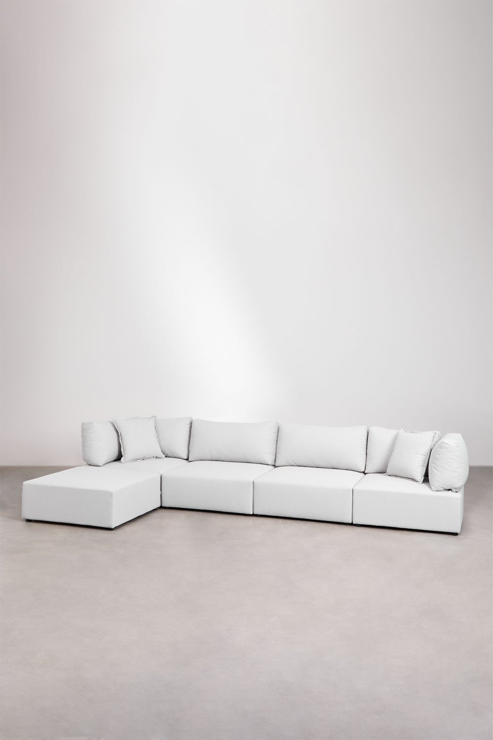 4-piece modular sofa with 2 corner chairs and Kata pouf, gallery image 1