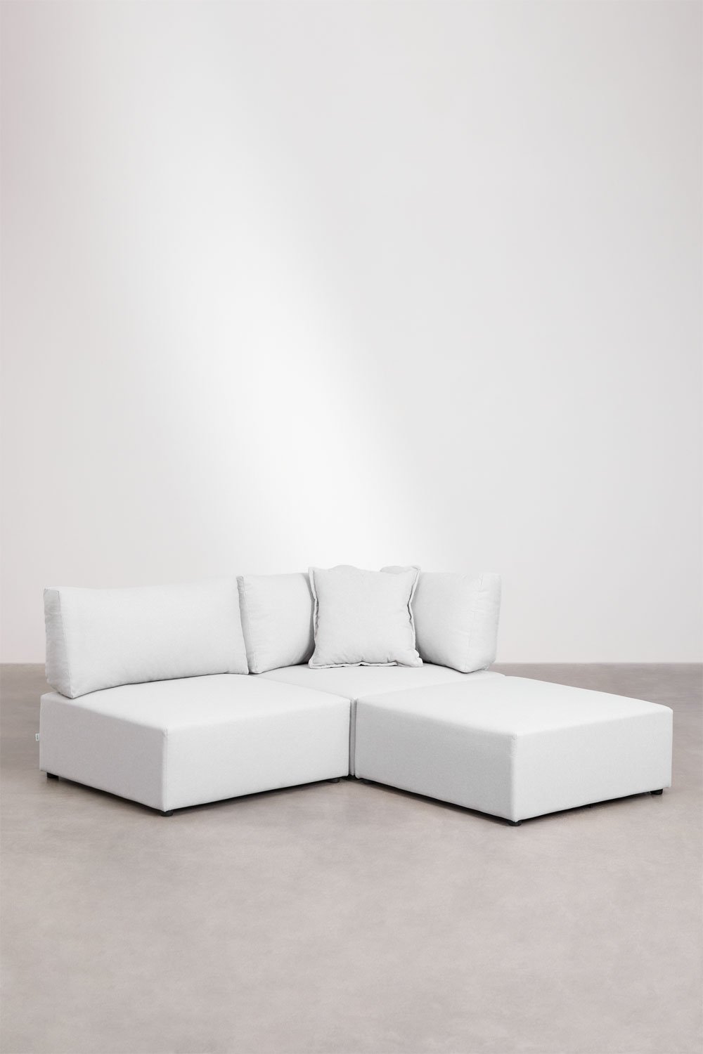 2-piece modular corner sofa with Kata pouf, gallery image 1