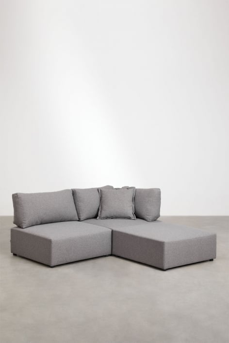 2-piece modular corner sofa with Kata pouf