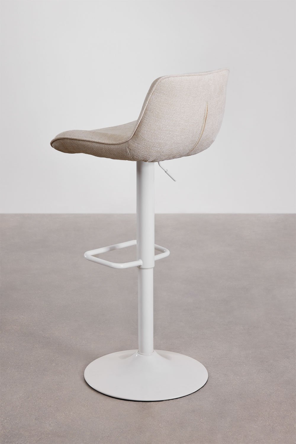 Pack of 4 adjustable high stools with metal backrest and Igarasi fabric, gallery image 5