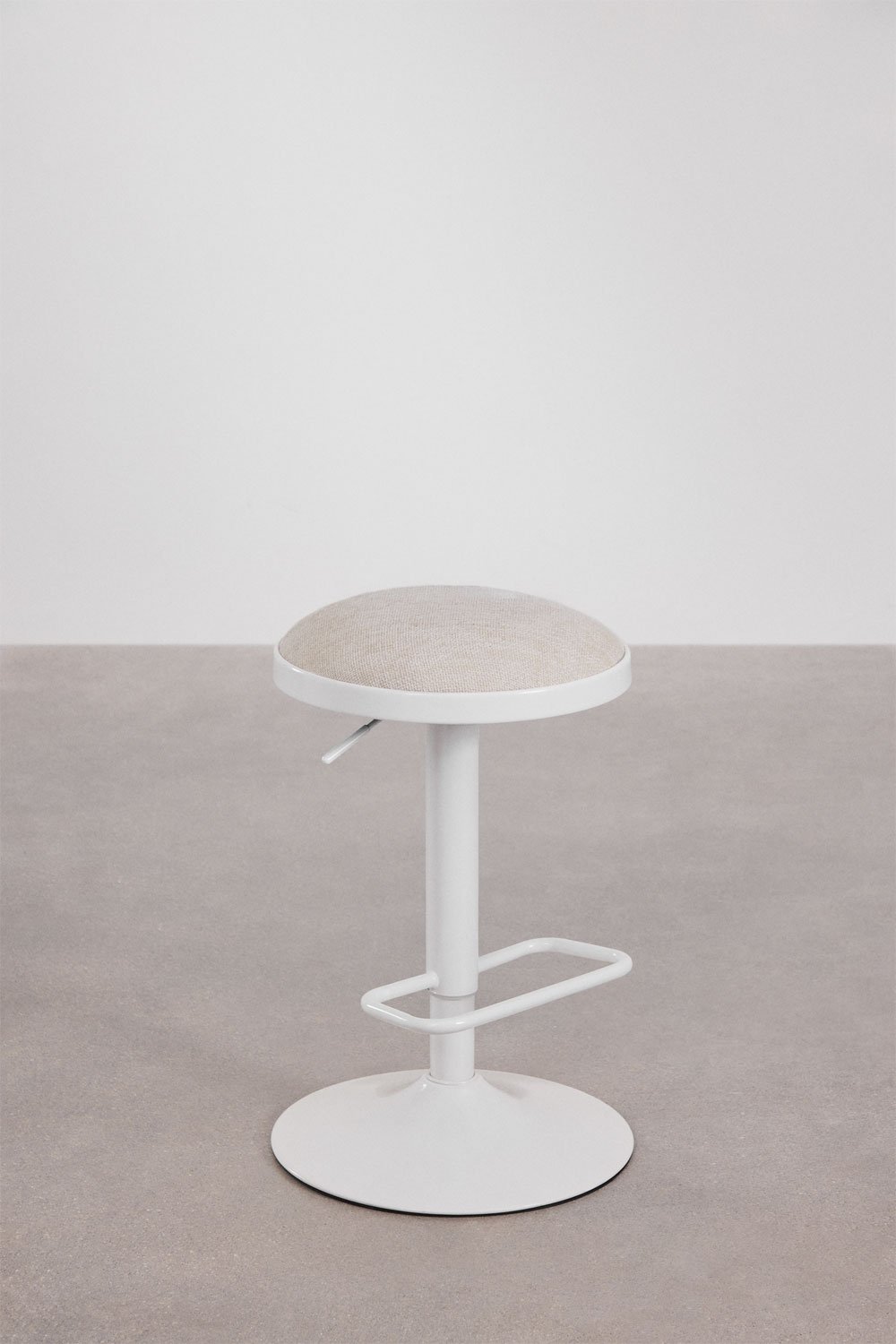 Pack of 4 adjustable high stools in metal and Igarasi fabric, gallery image 3