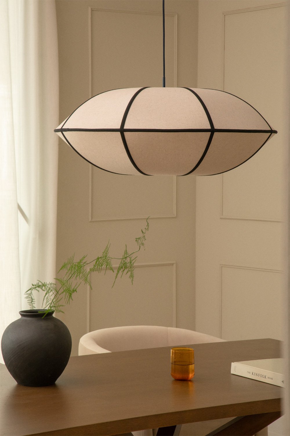 Patraix linen ceiling lamp, gallery image 1