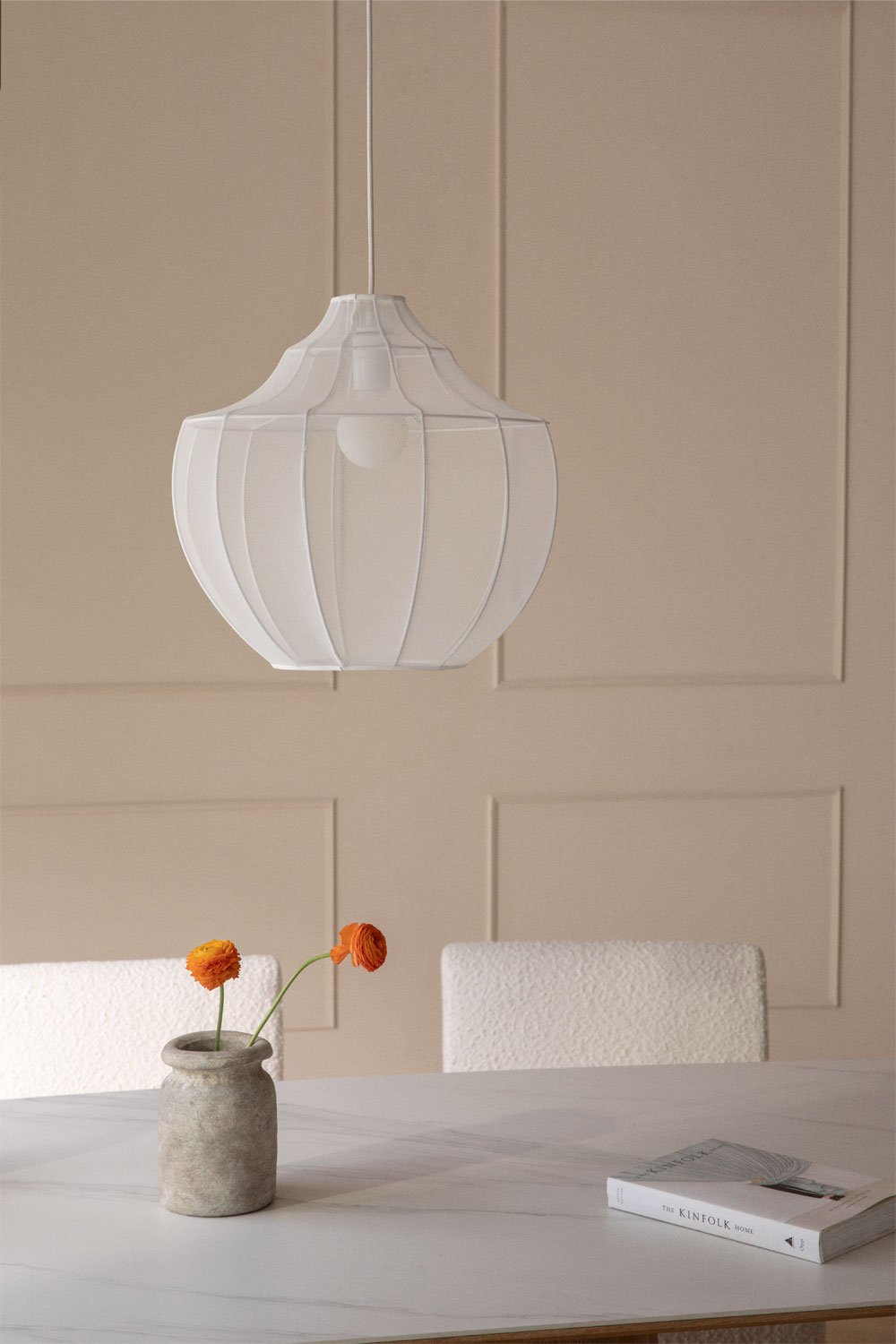 Adaya metal and fabric ceiling lamp, gallery image 1