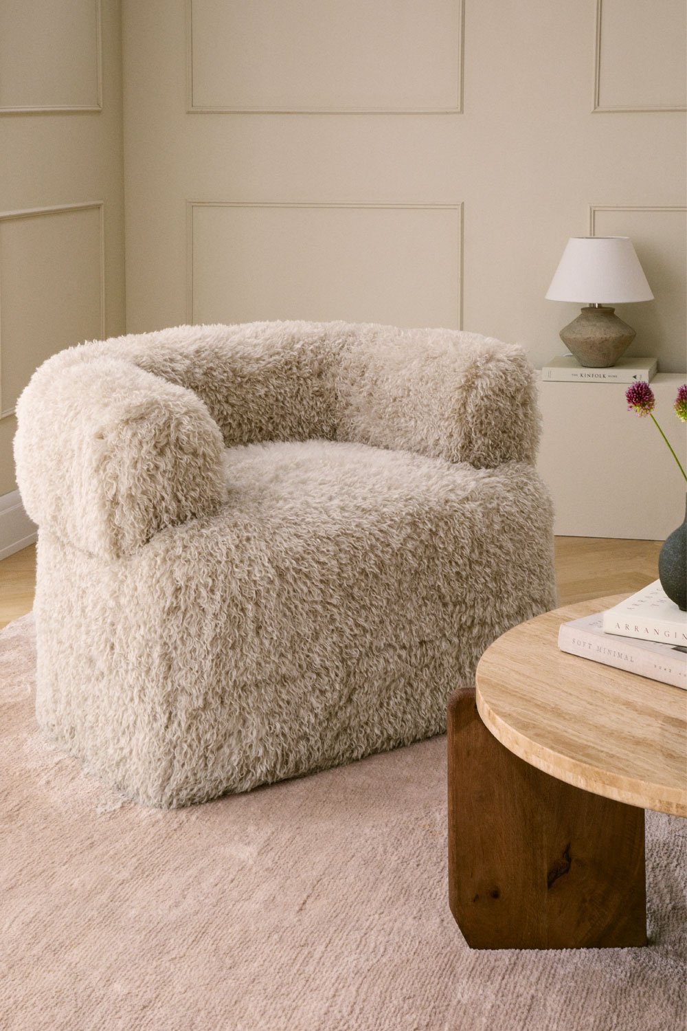 Pack of 2 armchairs in synthetic fur Neda, gallery image 1