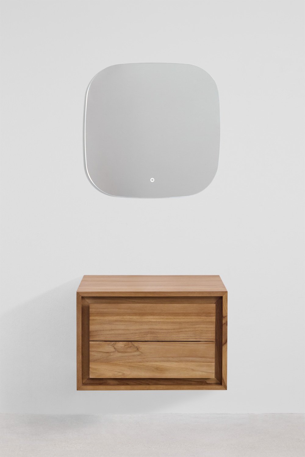 Jabari teak wood wall-mounted bathroom furniture set, gallery image 2