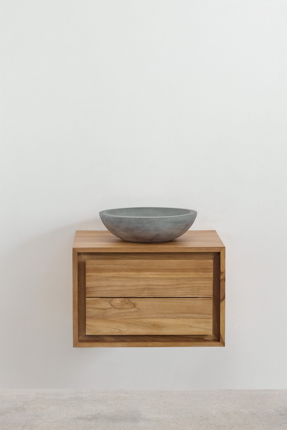 Jabari teak wood wall-mounted bathroom furniture set, gallery image 2