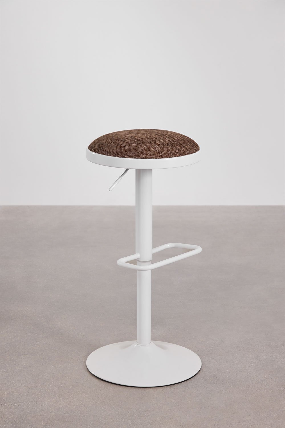 Pack of 4 adjustable high stools in metal and Igarasi fabric, gallery image 2