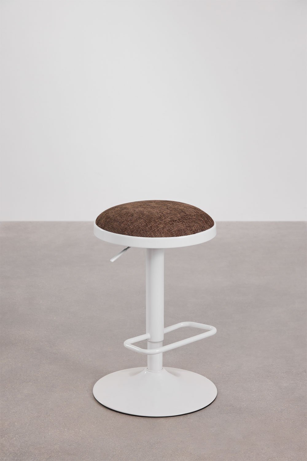 Pack of 4 adjustable high stools in metal and Igarasi fabric, gallery image 3