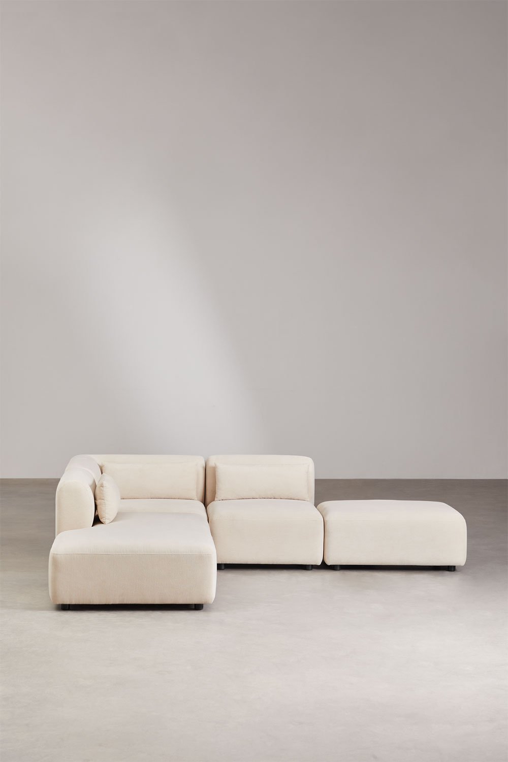 Fogler 3-Piece Modular Corner Sofa with Left Chaise Lounge and Ottoman, gallery image 3