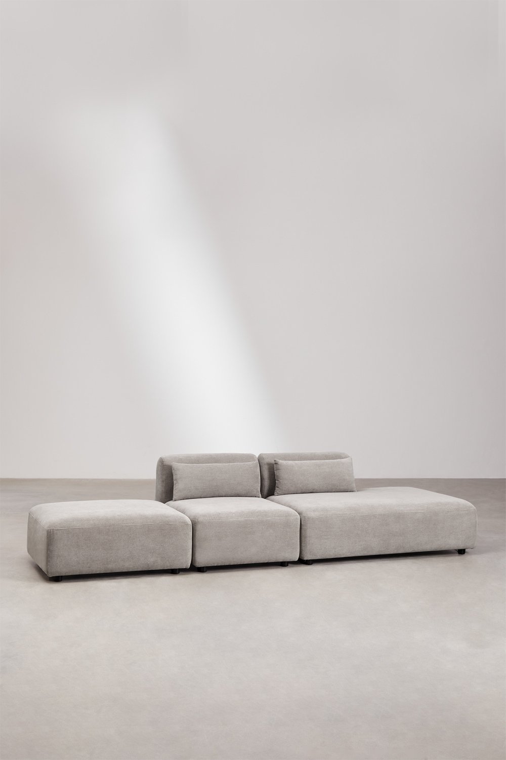 2-piece modular sofa with right-hand divan and Fogler pouf, gallery image 1