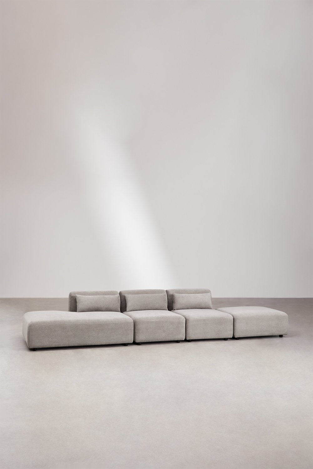 3-piece modular sofa with left chaise lounge and Fogler pouf, gallery image 2