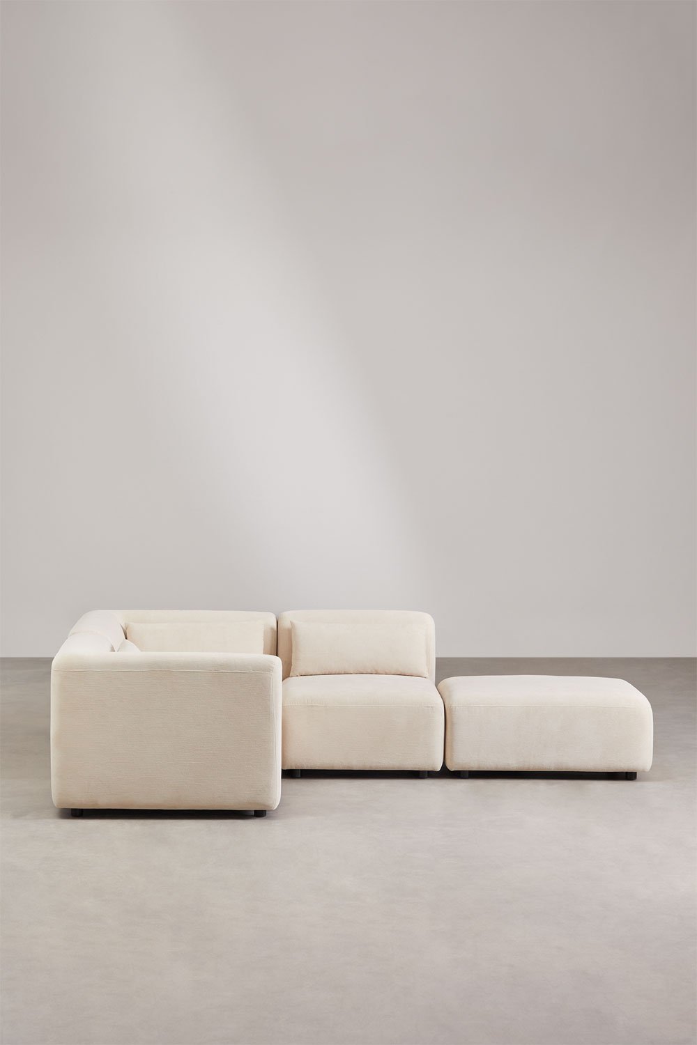 Fogler 3-piece modular corner sofa with pouf, gallery image 3