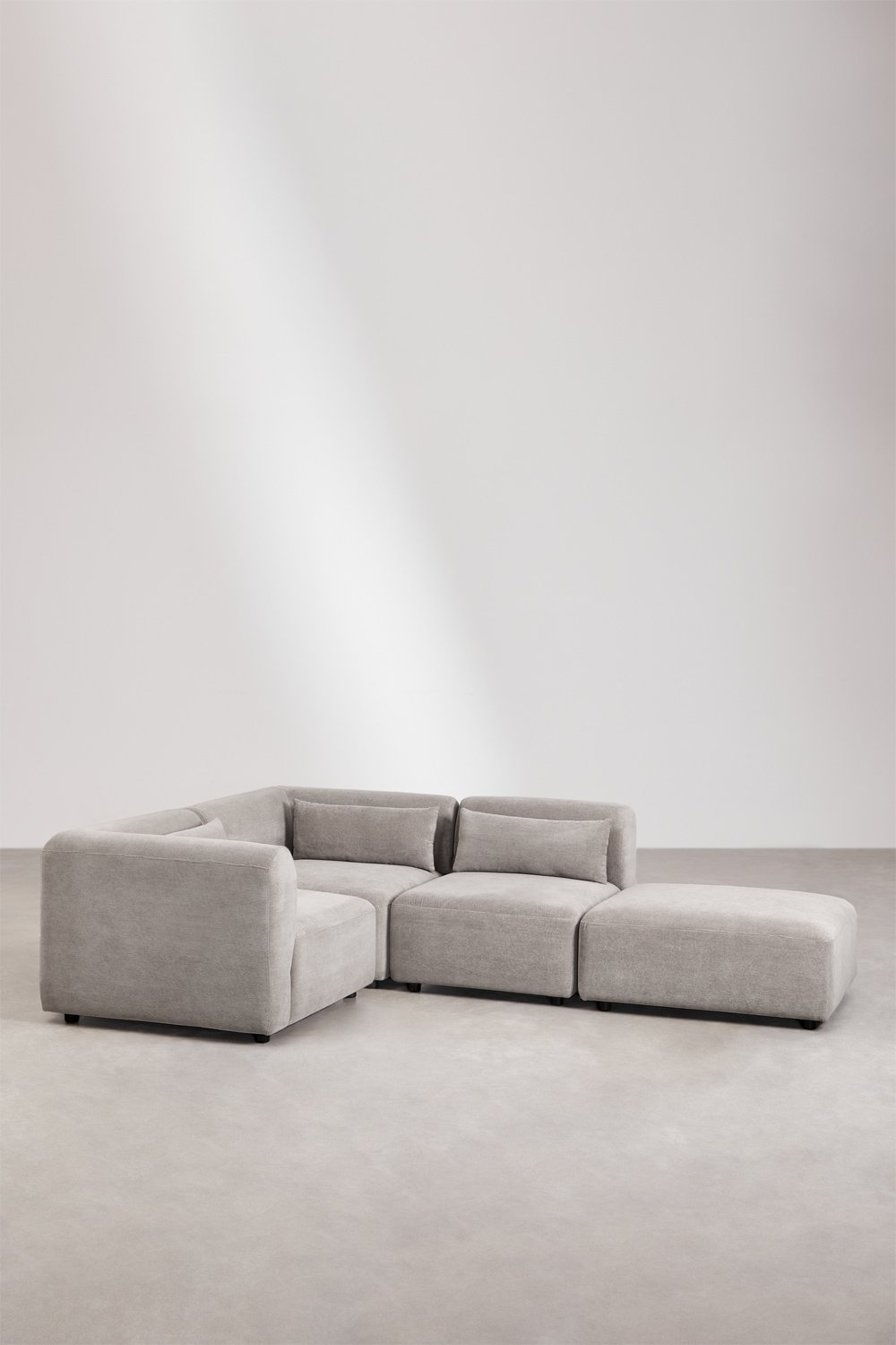 3-piece modular corner sofa with Fogler pouf, gallery image 1