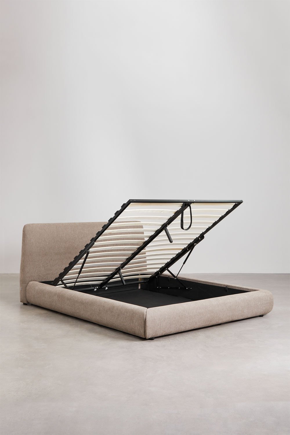 Upholstered bed with Norena lift-up storage base, gallery image 3