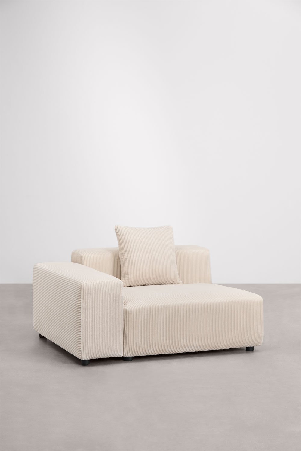 Left corner module (135x113 cm) with low armrest and cushion for Bruna modular sofa, gallery image 1