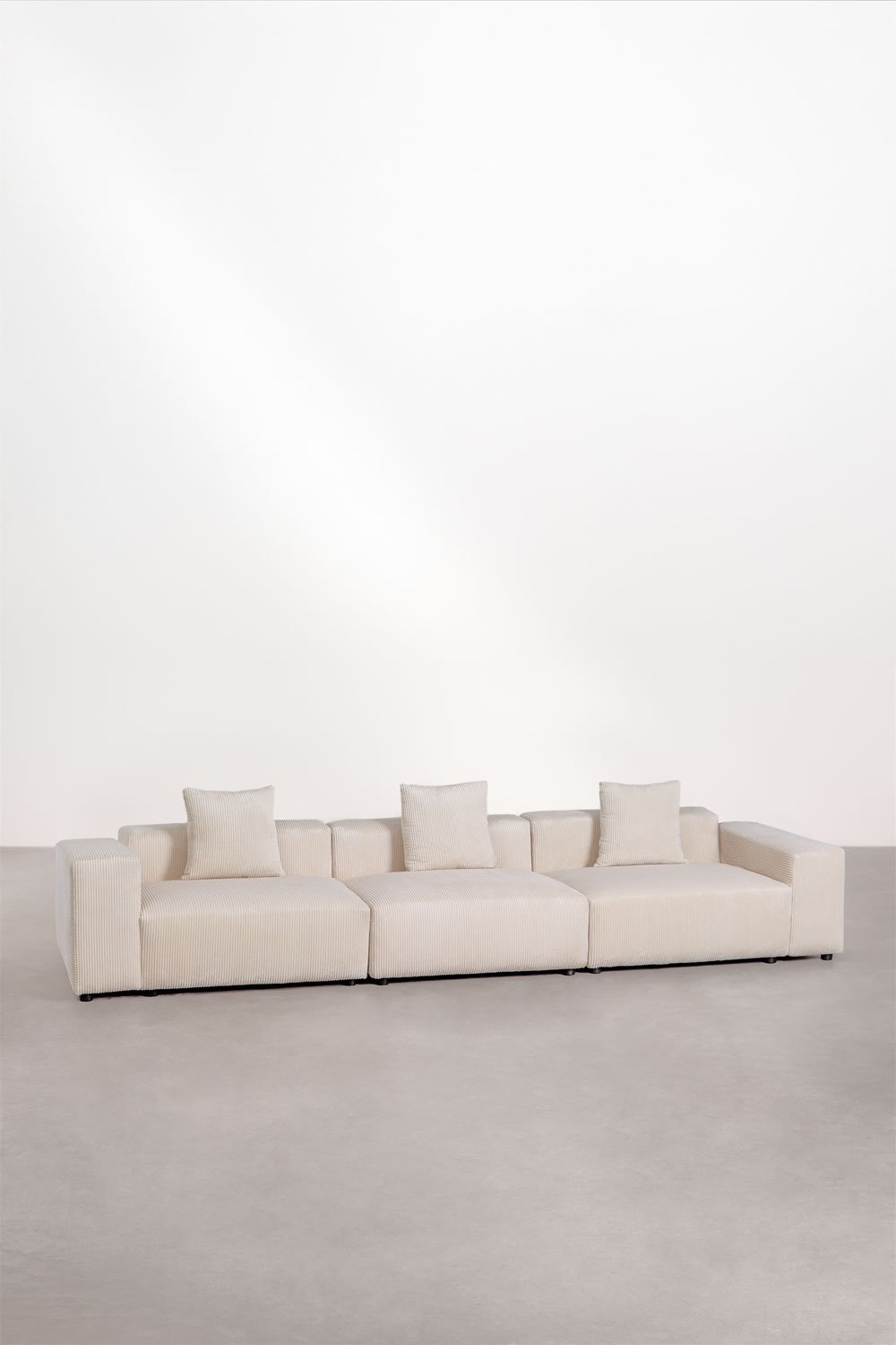 3-piece modular sofa (↔︎375 cm) with low armrest Bruna, gallery image 1