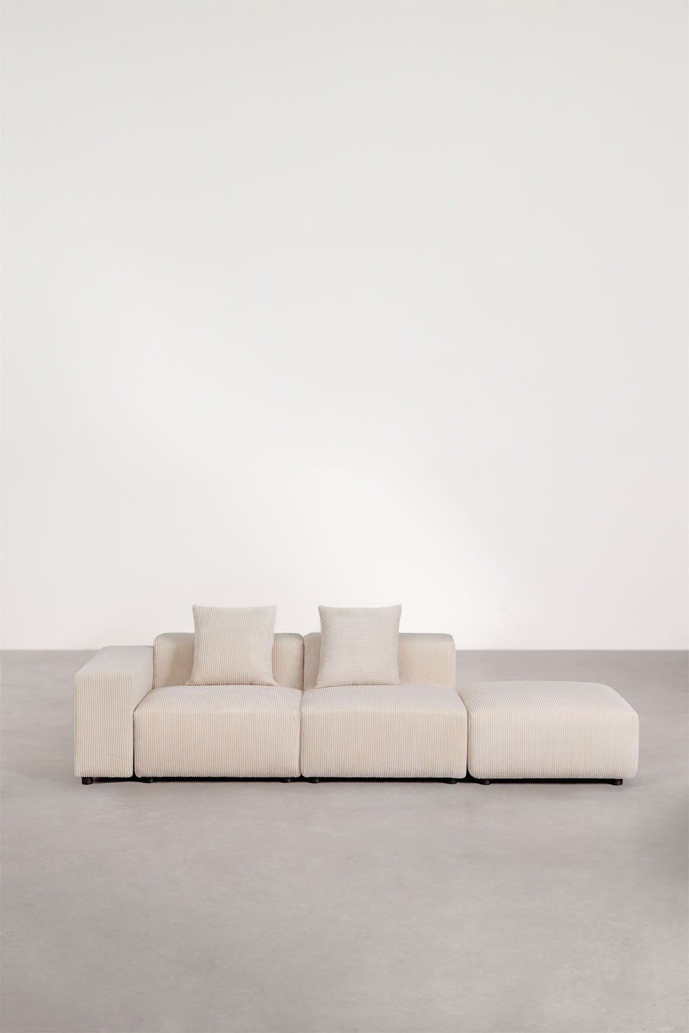 2-piece left corner modular sofa with low armrest and ottoman ↔︎285 cm Bruna, gallery image 3