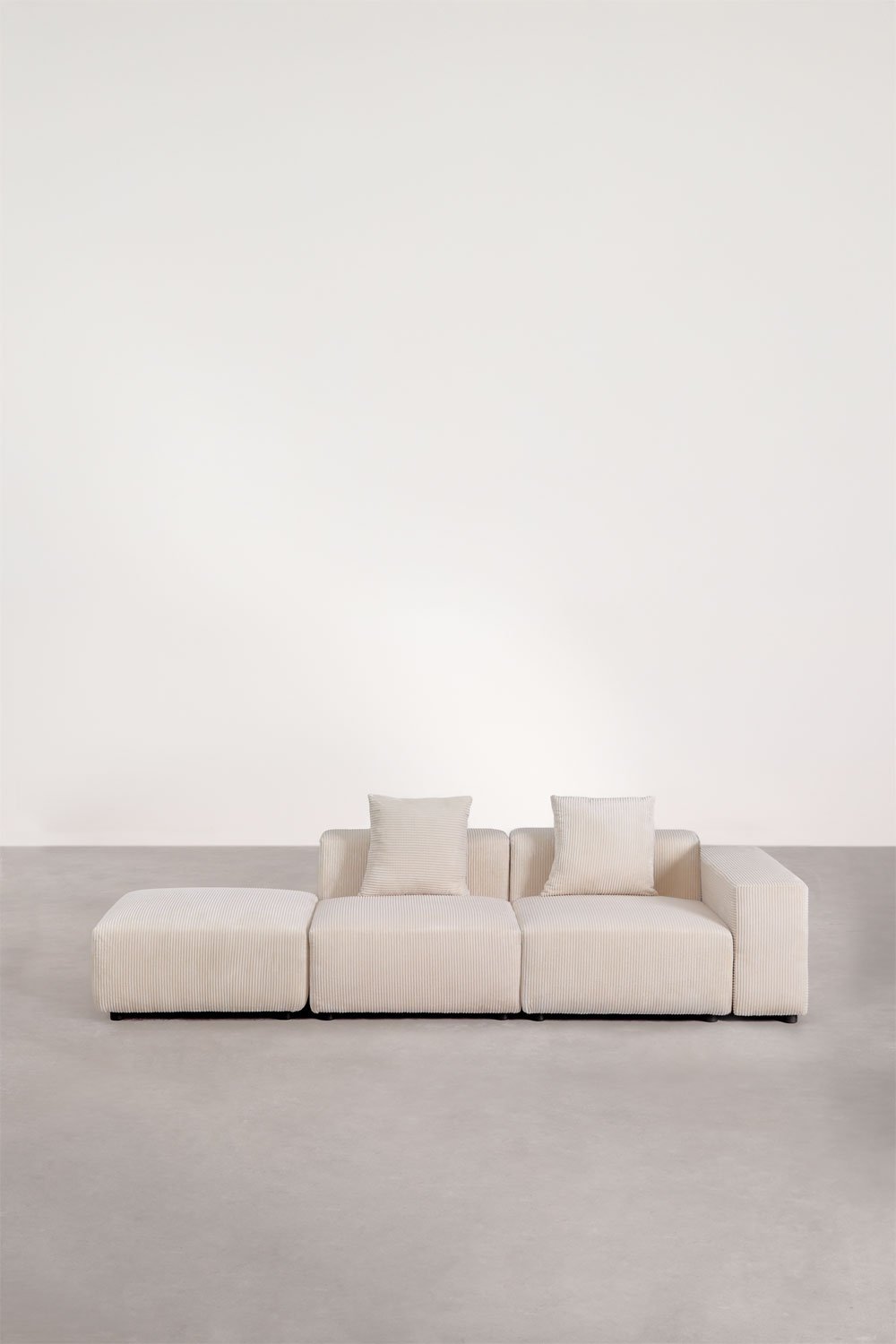 2-piece right corner modular sofa with low armrest and ottoman ↔︎285 cm Bruna, gallery image 3