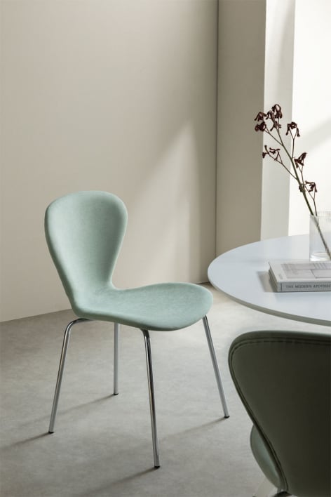 Uit upholstered stackable dining chair - Celadon Green
