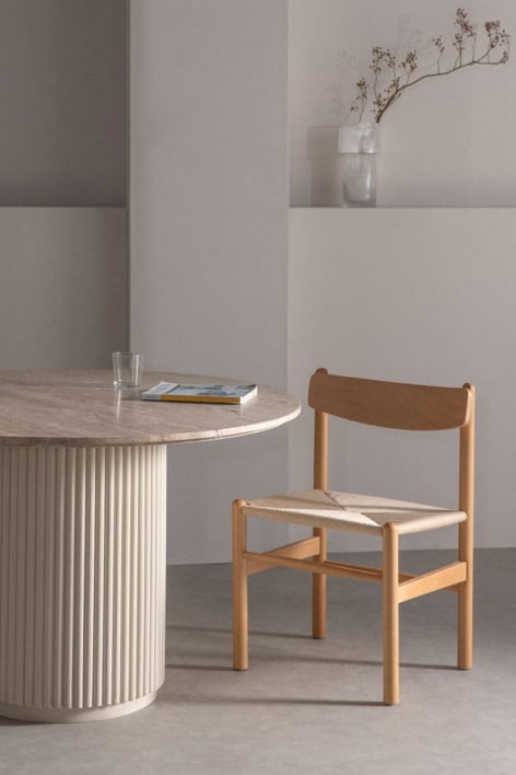 Mauren wooden dining chair - Natural Wood