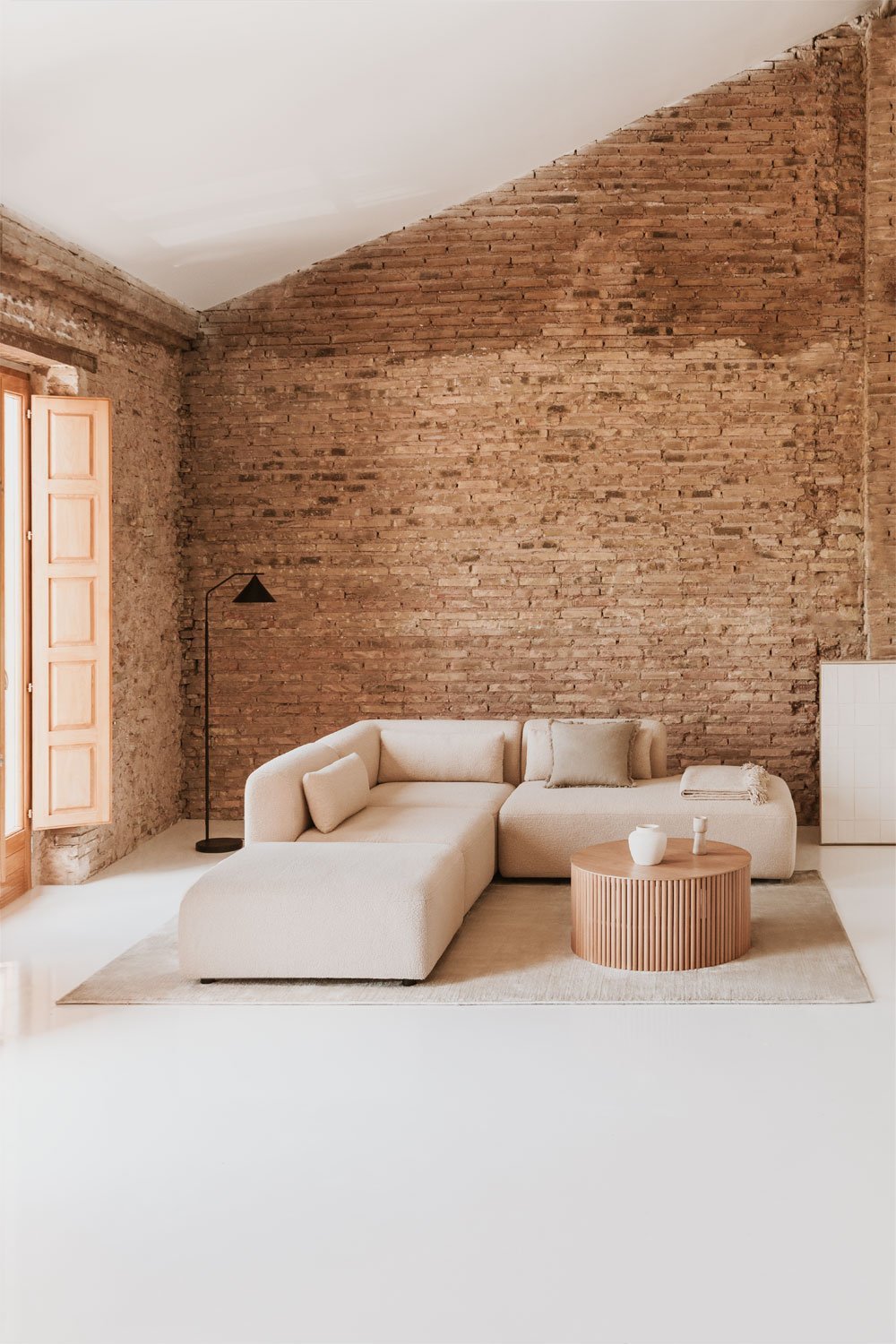 3-piece modular corner sofa with right chaise and Fogler pouf, gallery image 13