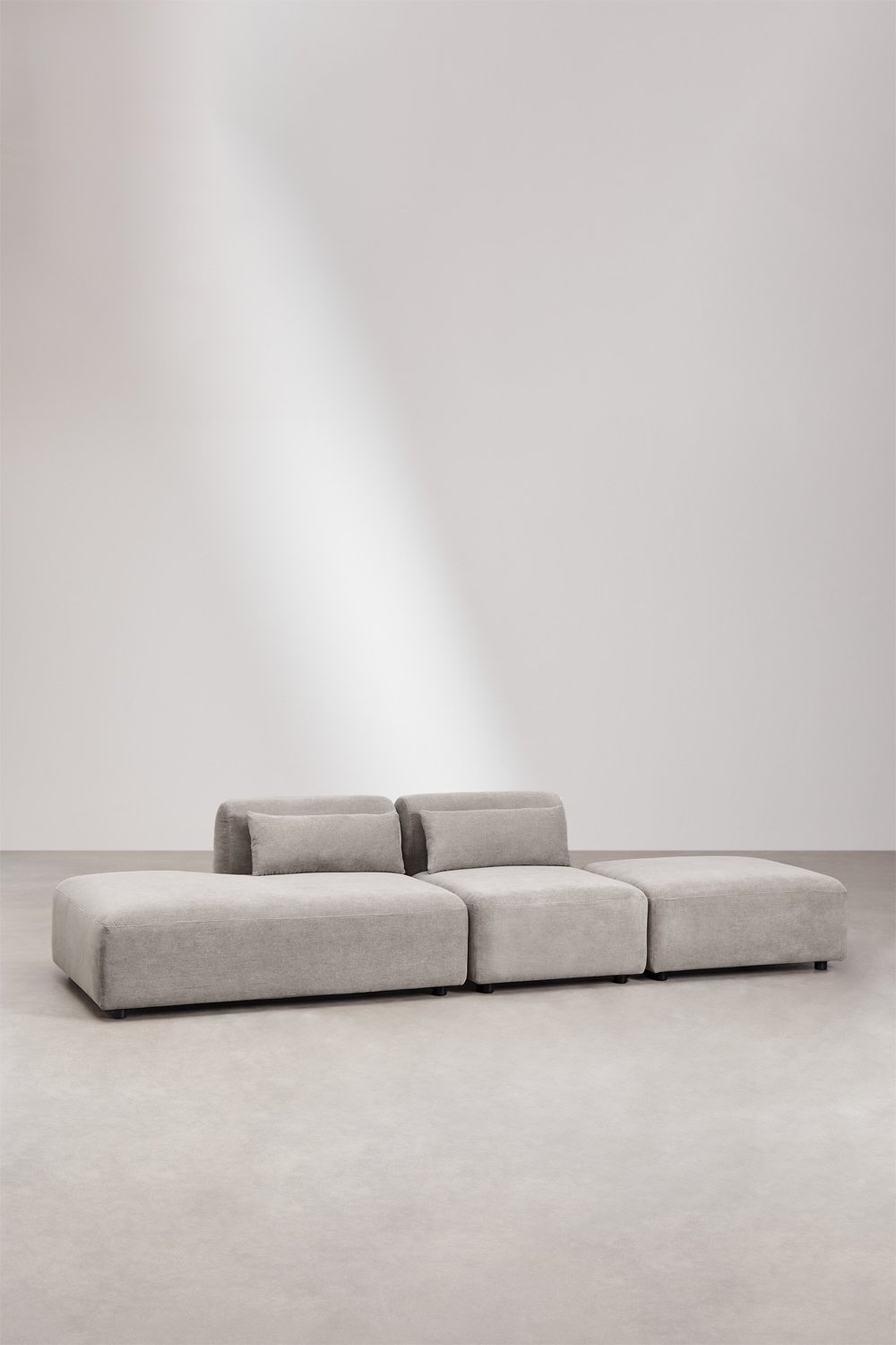 2-piece modular sofa with left-hand divan and Fogler pouf, gallery image 1