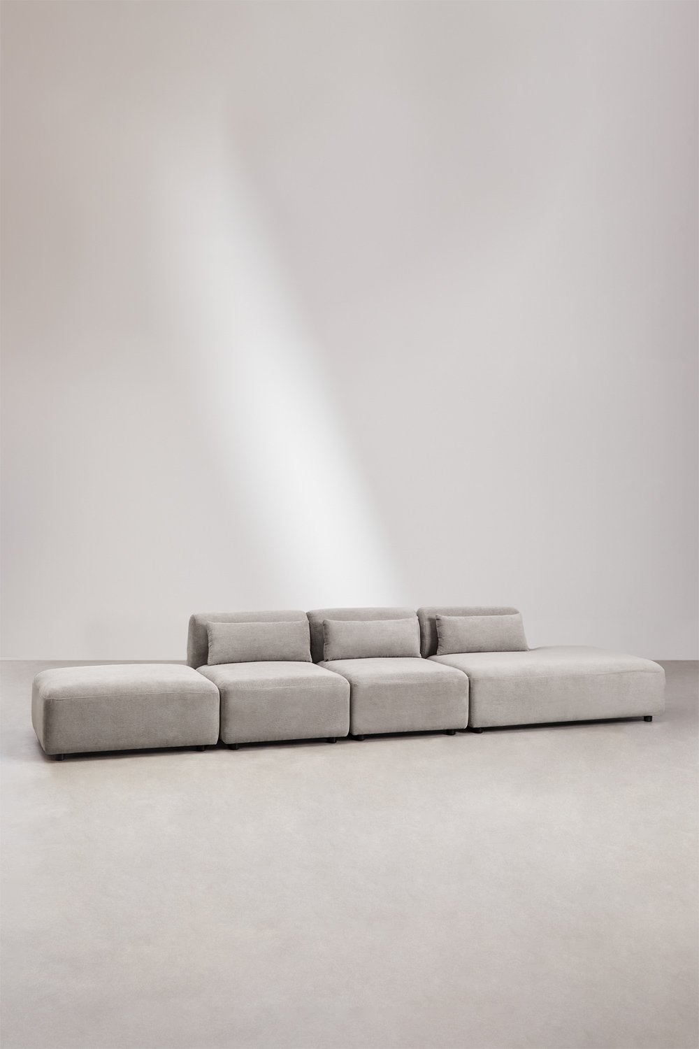 3-piece modular sofa with right-hand divan and Fogler pouf, gallery image 1