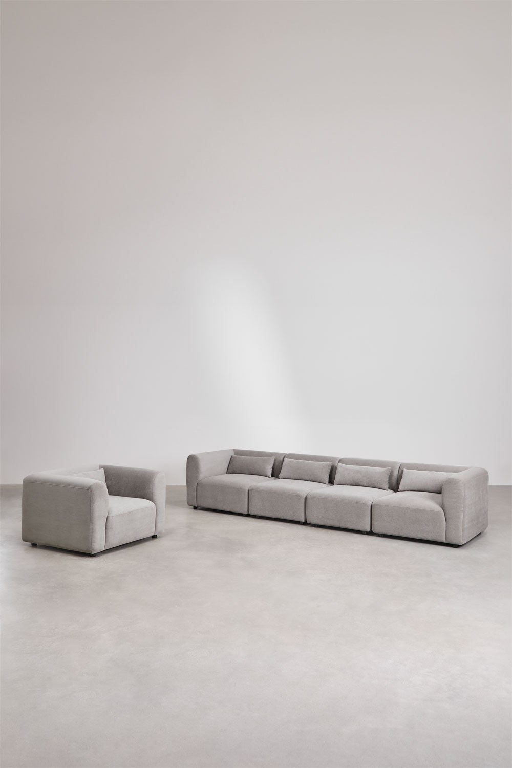 Fogler 4-piece modular sofa and armchair, gallery image 1