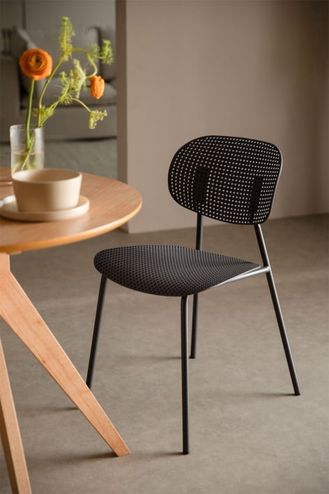Tupah polypropylene and iron dining chair - Grey Graphite