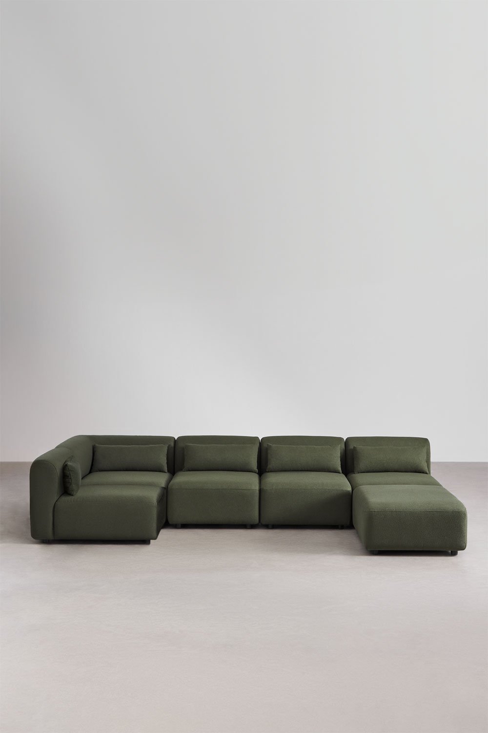 Fogler 5-piece modular corner sofa with pouf, gallery image 3