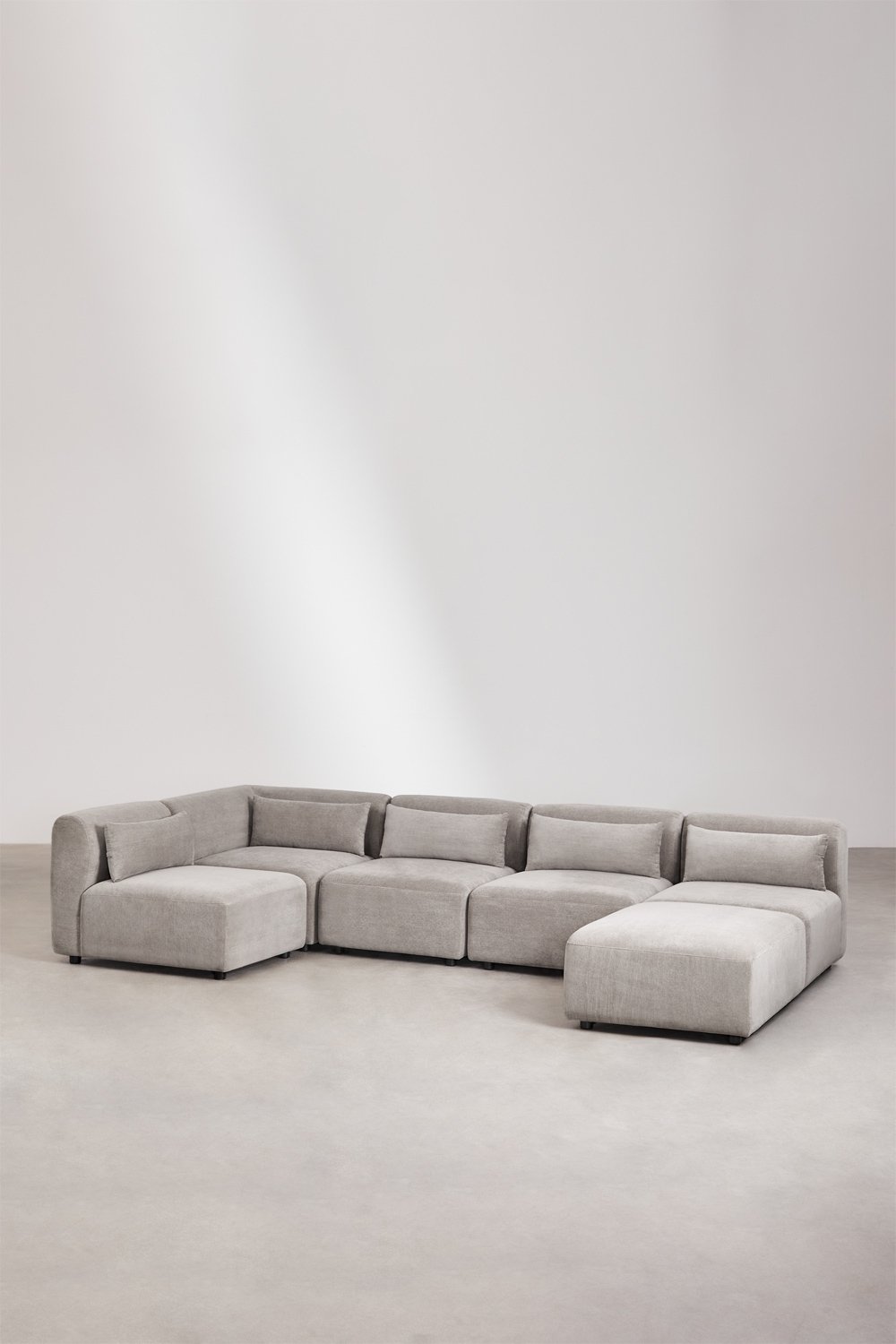 Fogler 5-piece modular corner sofa with pouf, gallery image 1