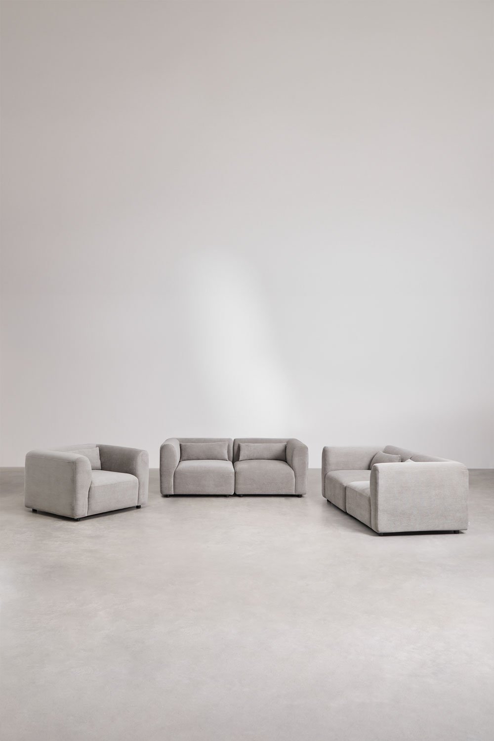 Living room set with 2 modular sofas of 2 pieces and Fogler armchair, gallery image 1