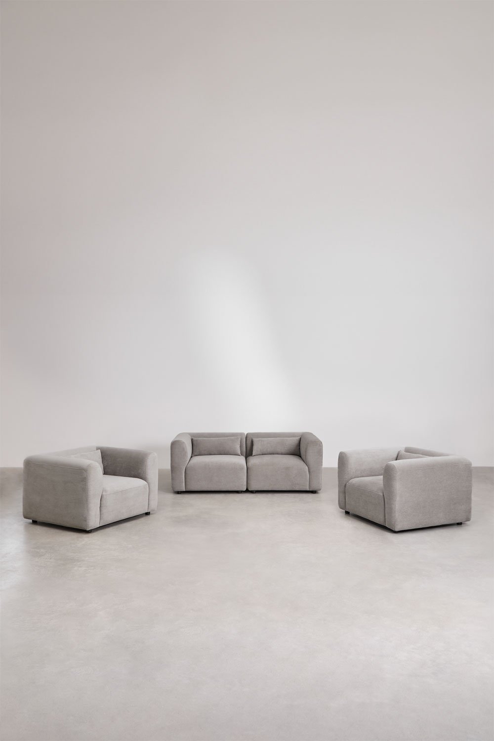 2-piece modular sofa and 2 Fogler armchairs, gallery image 1