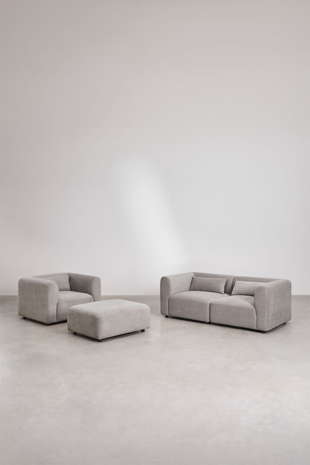 Fogler 2-piece modular sofa, armchair and pouf, gallery image 1