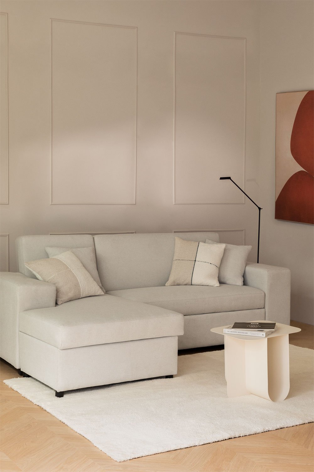 3 seater left chaise longue sofa bed in Umay fabric SKLUM