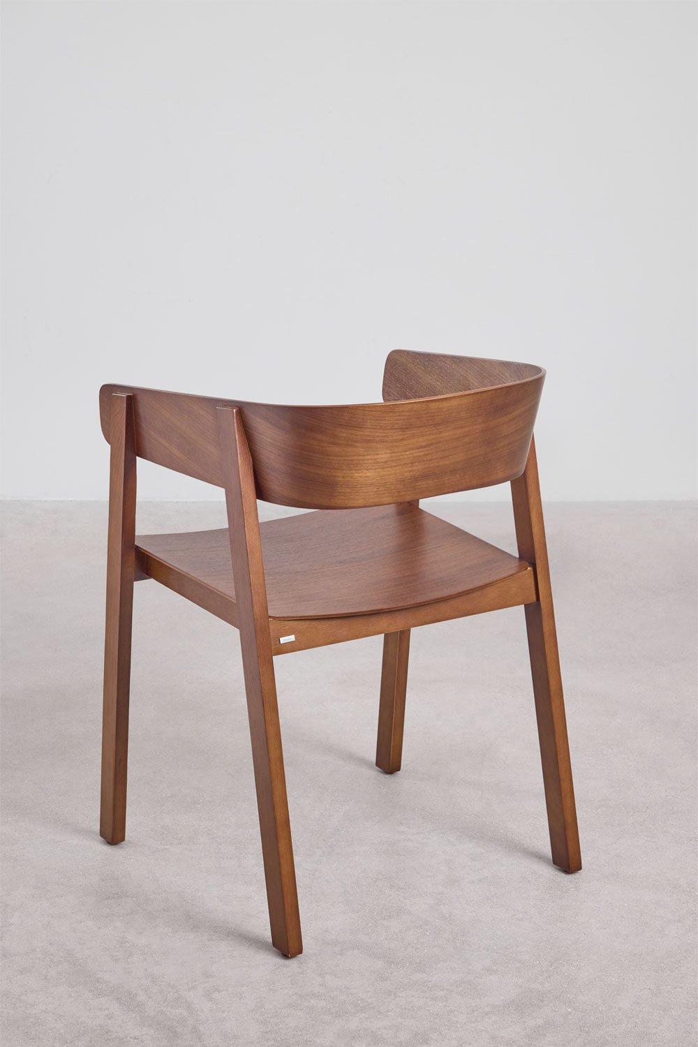 Olsen 4-piece dining chair set with oak wood armrests, gallery image 4