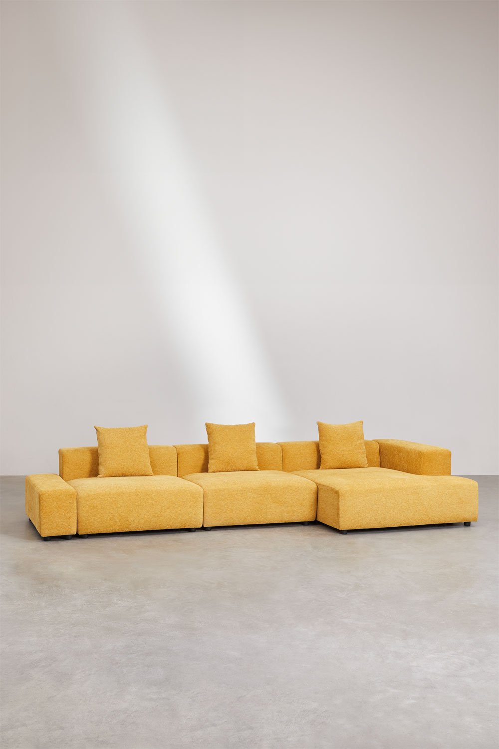 3-piece right corner chaise longue modular sofa (↔︎375 cm) Bruna, gallery image 1