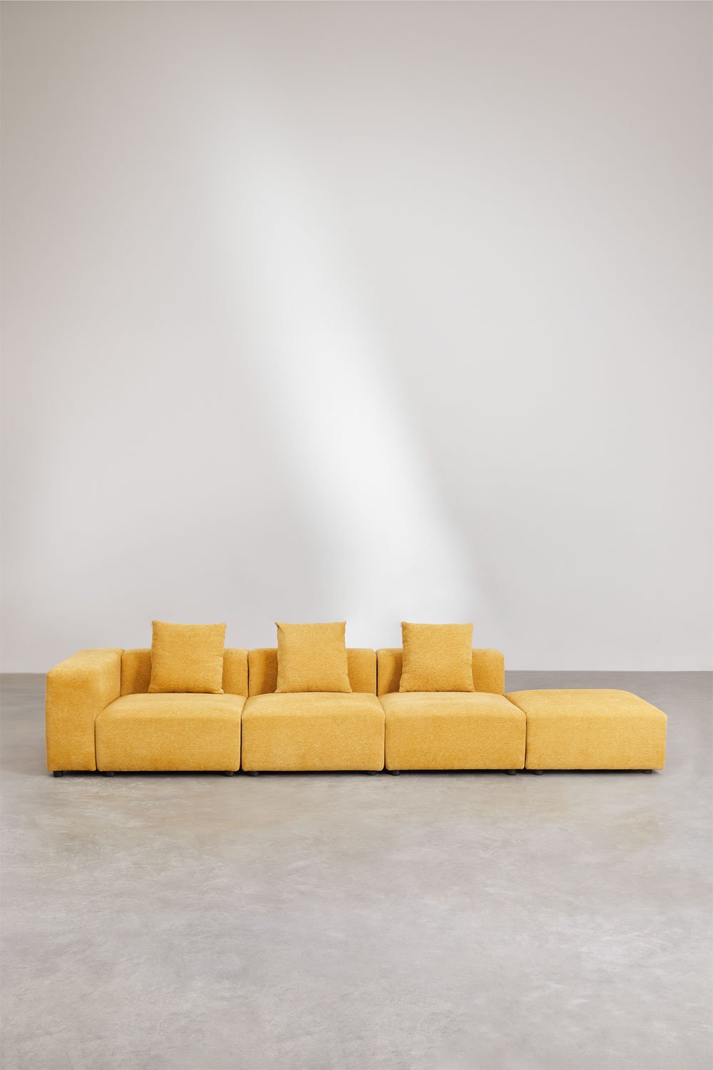 3-piece left corner modular sofa with high armrest and ottoman (↔︎370 cm) Bruna, gallery image 1