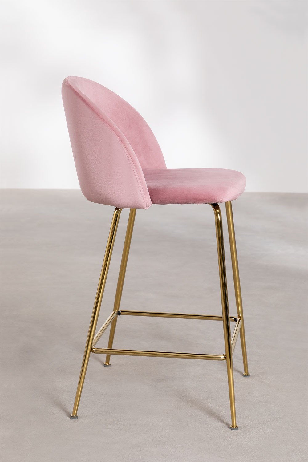 Pack of 2 high stools in Kana Design velvet, gallery image 2