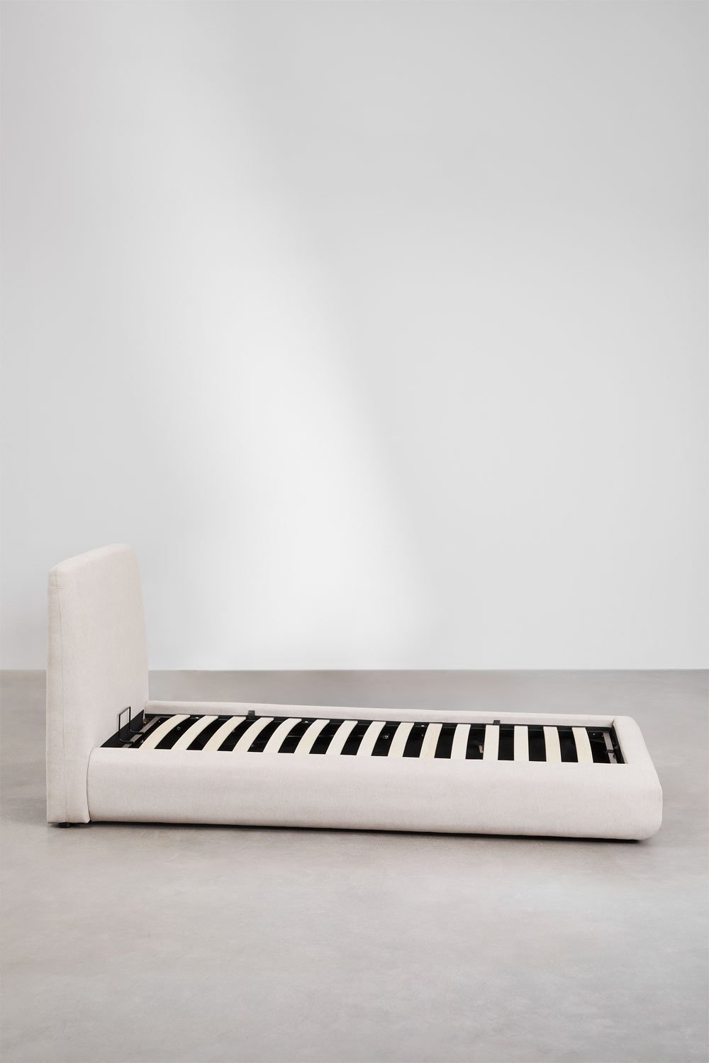 Norena upholstered bed with lift-up storage base, gallery image 4